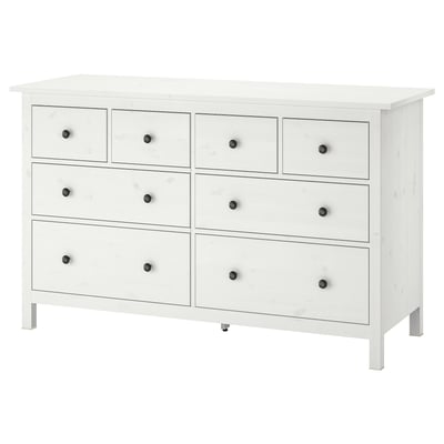 HEMNES Komoda s 8 fioka, belo bajcovano, 160x96 cm