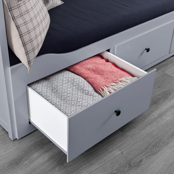 HEMNES Okvir dnevnog kreveta s 3 fioke, siva, 80x200 cm