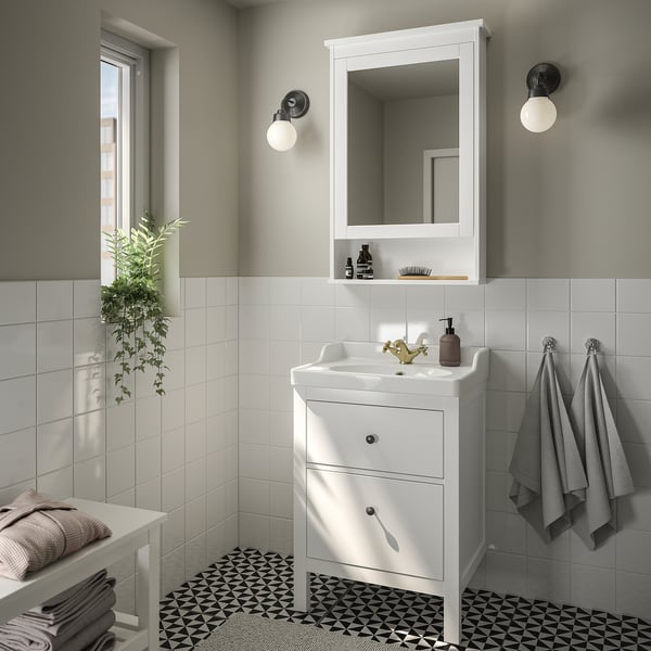 HEMNES / RUTSJÖN Post.umiv. s fiokama/umiv/slavinom, bela, 62x49x95 cm