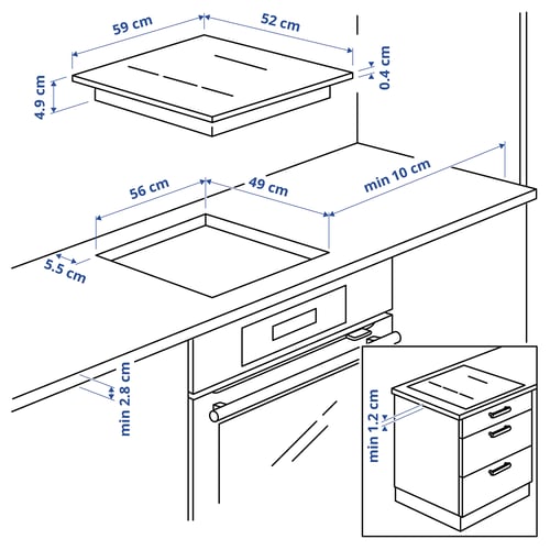 HÖGKLASSIG Indukciona ploča, IKEA 700 crna, 59 cm