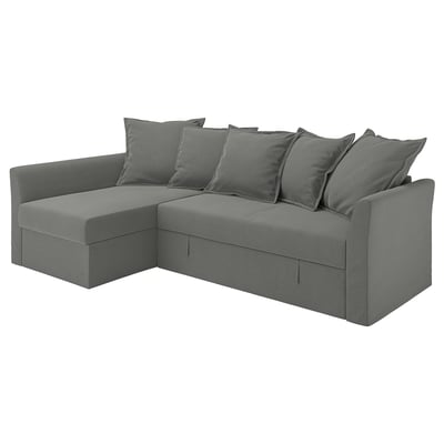 HOLMSUND Ugaona sofa ležaj, Borgunda tamnosiva
