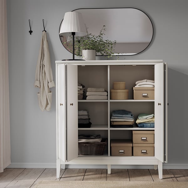 IDANÄS Element s dvokrilnim vratima, bela, 121x135 cm