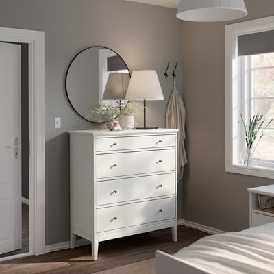 IDANÄS Komoda s 4 fioke, bela, 104x118 cm
