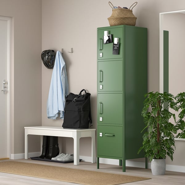 IDÅSEN Visoki element s fiokom i vratima, tamnozelena, 45x172 cm