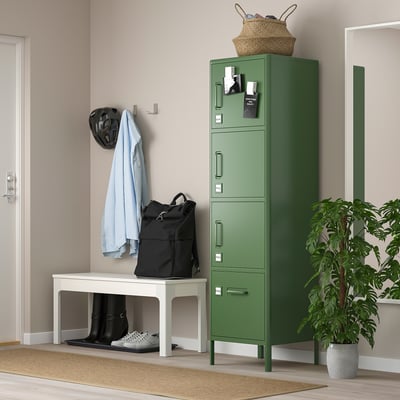 IDÅSEN Visoki element s fiokom i vratima, tamnozelena, 45x172 cm