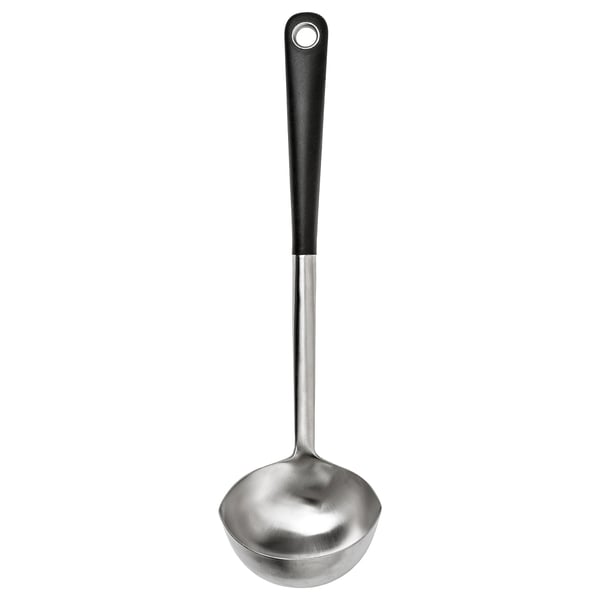 IKEA 365+ HJÄLTE Kutlača za supu, nerđajući čelik/crna