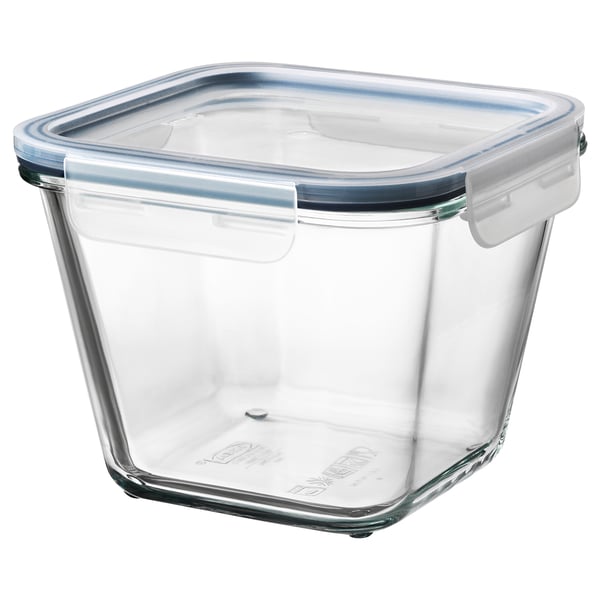 IKEA 365+ Posuda za hranu s poklopcem, kvadrat staklo/plastika, 1.2 l