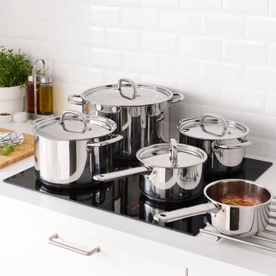 IKEA 365+ Set posuđa za kuvanje, 9 del., nerđajući čelik