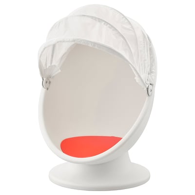 IKEA PS LÖMSK Roto-fotelja, bela/crvena