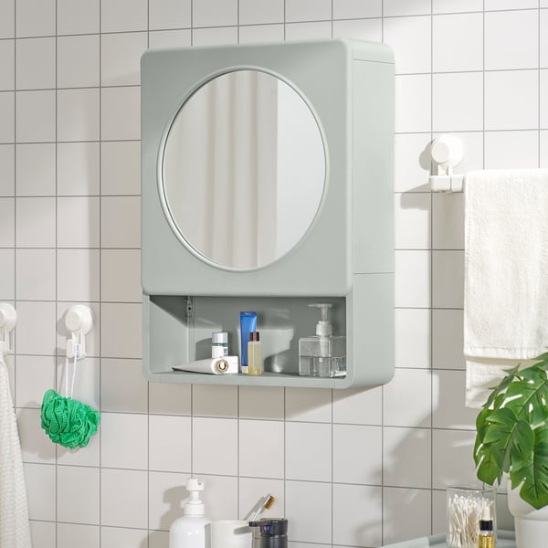 IVÖSJÖN Ormarić s ogledalom s 1 vratima, zelena, 44x15x59 cm