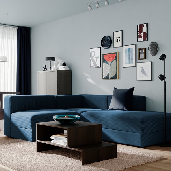 JÄTTEBO Mod.ugaona sofa, 2,5 sed i lenjivac, desno/Samsala tamnoplava
