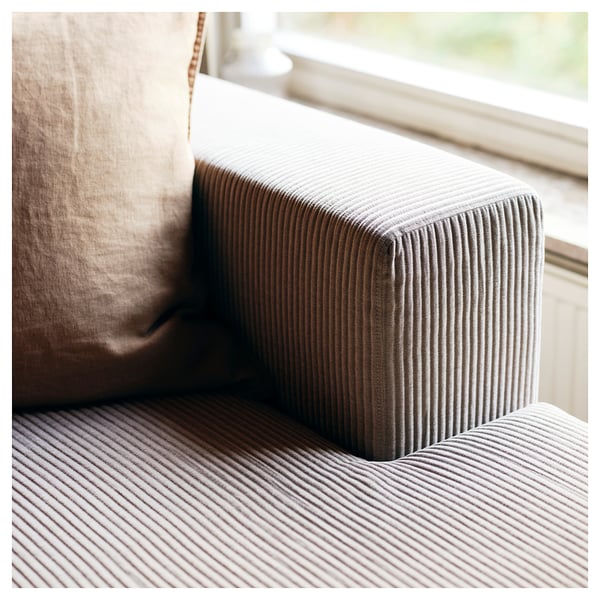 JÄTTEBO Modul.sofa s 4,5 sed. i lenjivcem, desno/Samsala sivo-bež