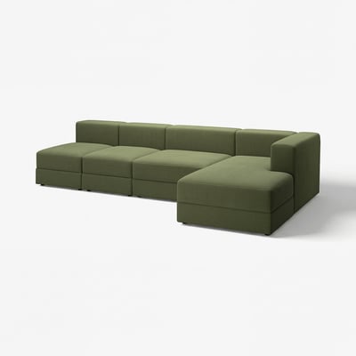 JÄTTEBO Modul.sofa s 4,5 sed. i lenjivcem, desno/Samsala tamnožuta-zelena