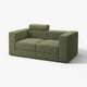 JÄTTEBO Modularna sofa dvosed, s naslonom za glavu/Samsala tamnožuta-zelena