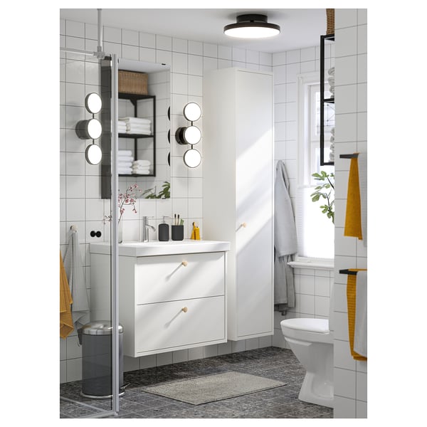 KABOMBA LED plafonjera, matirano/crna, 36 cm