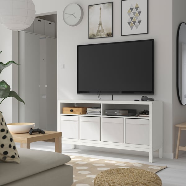 KALLAX TV klupa s podokvirom, bela, 147x39x78 cm