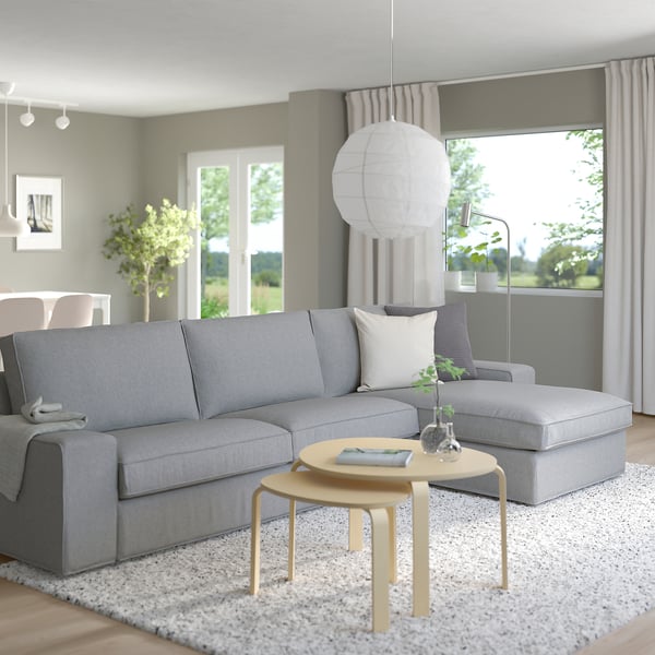 KIVIK Sofa 4-sed i lenjivac, Tibbleby bež/siva