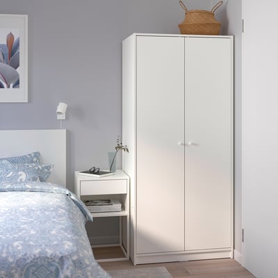 KLEPPSTAD Garderober s 2 vrata, bela, 79x55x176 cm