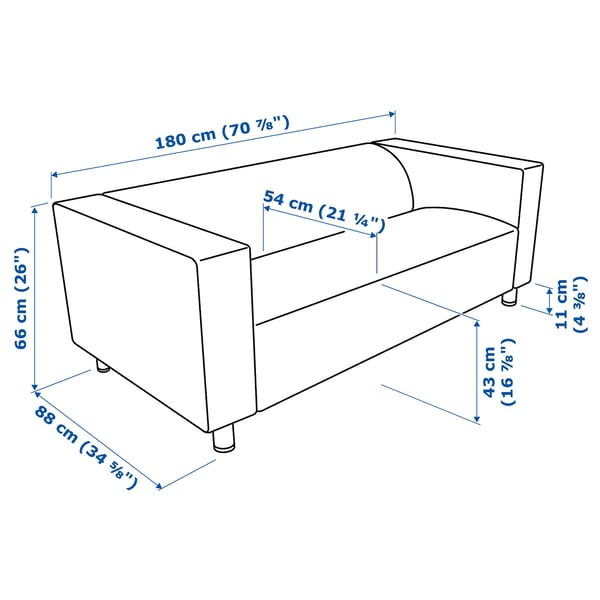 KLIPPAN Navlaka za sofu dvosed, Långban jarkocrvena