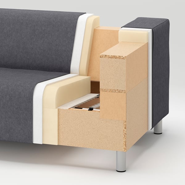 KLIPPAN Sofa dvosed, Grimsmåla crna/bež