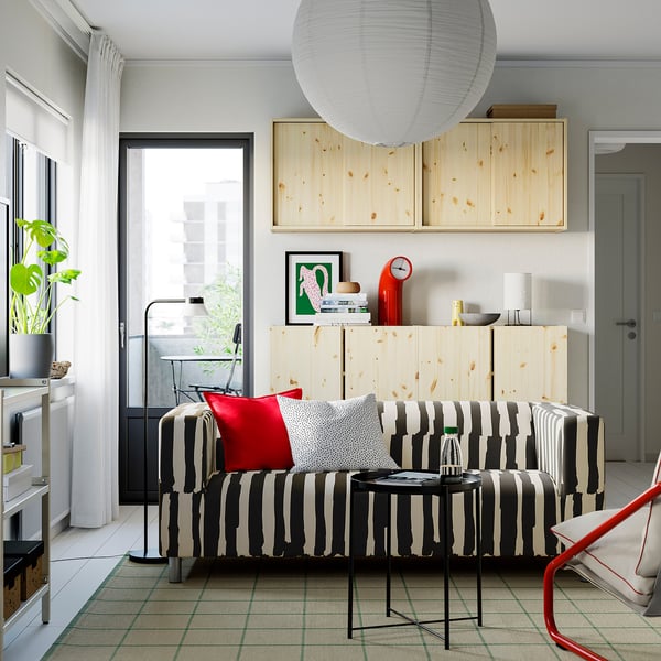 KLIPPAN Sofa dvosed, Grimsmåla crna/bež