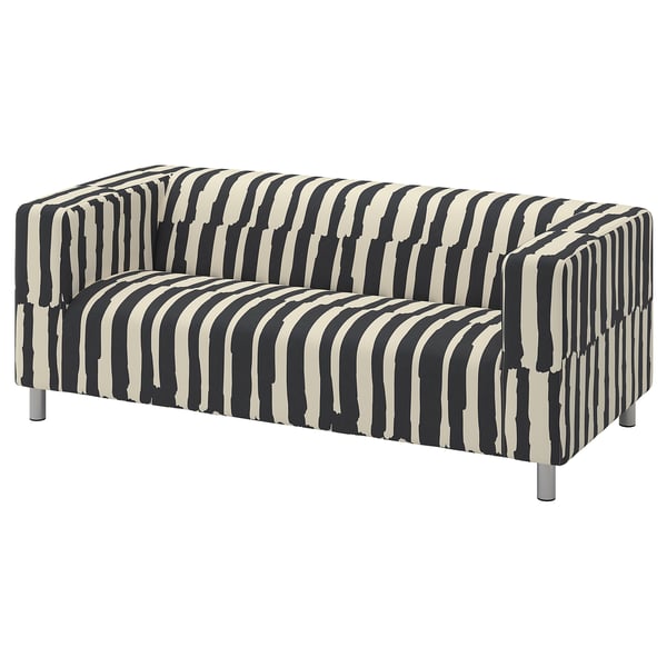 KLIPPAN Sofa dvosed, Grimsmåla crna/bež