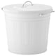 KNODD Kanta s poklopcem, bela, 16 l