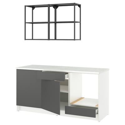 KNOXHULT Kuhinja, tamnosiva, 180x61x220 cm