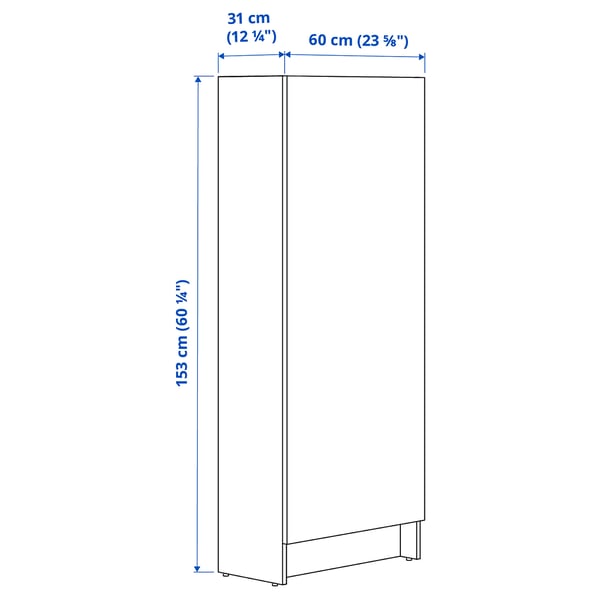 KNOXHULT Visoki element s vratima, bela, 60x31x153 cm
