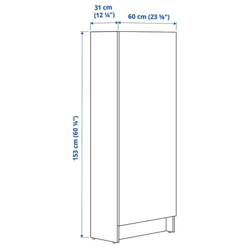 KNOXHULT Visoki element s vratima, bela, 60x31x153 cm