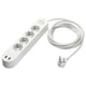 KOPPLA 4-struka utičnica s 2 USB ulaza, bela, 3.0 m