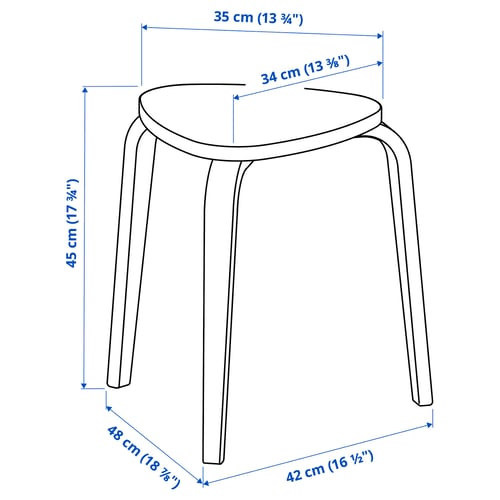 KYRRE Set stoličica, 2 kom., breza