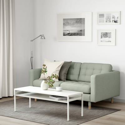 LANDSKRONA Sofa dvosed, Gunnared svetlozelena/drvo