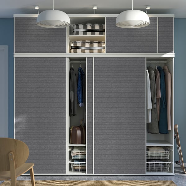 LARKOLLEN Panel od filca za klizna vrata, tamnosiva, 60x40-240 cm