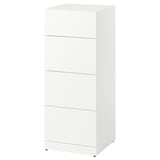 LASTARE Komoda s 4 fioke, bela, 40x42x100 cm