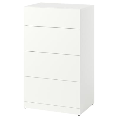 LASTARE Komoda s 4 fioke, bela, 60x42x100 cm