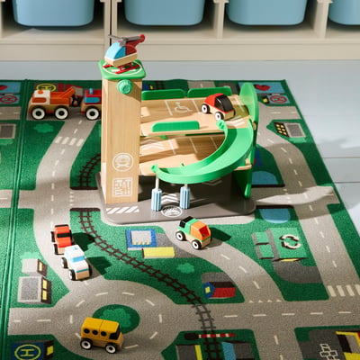 LILLABO Garaža s automobilom i helikopterom, raznobojno