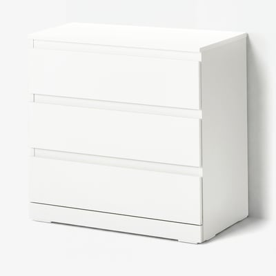 LILLBERGET Komoda s 3 fioke, bela, 70x43x68 cm