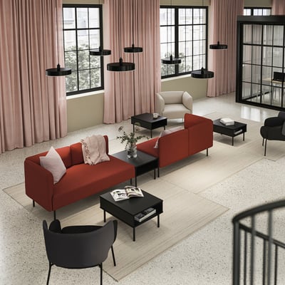 LILLEHEM Modul. sofa 4-sed s pom. stočićem, Gunnared smeđe-crvena/metal