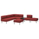 LILLEHEM Modul. sofa šestosed s pom. stočić., Gunnared/smeđe-crvena metal
