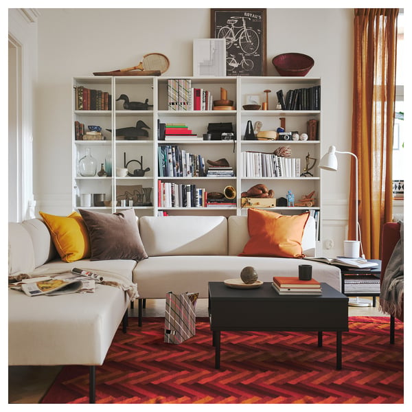LILLEHEM Modul. sofa šestosed s pom. stočić., Vissle/bež metal
