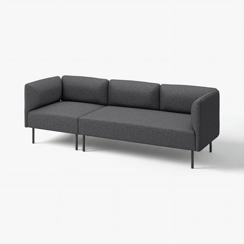 LILLEHEM Modularna sofa trosed, Gunnared/tamnosiva metal
