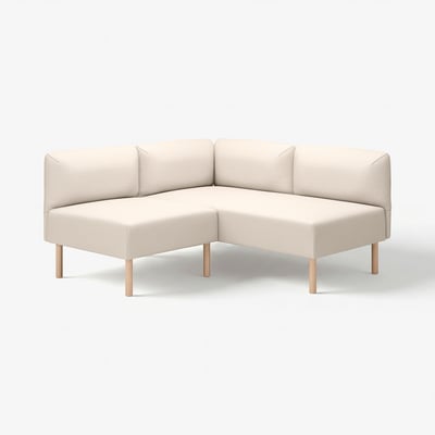 LILLEHEM Modularna ugaona sofa dvosed, Vissle bež/drvo
