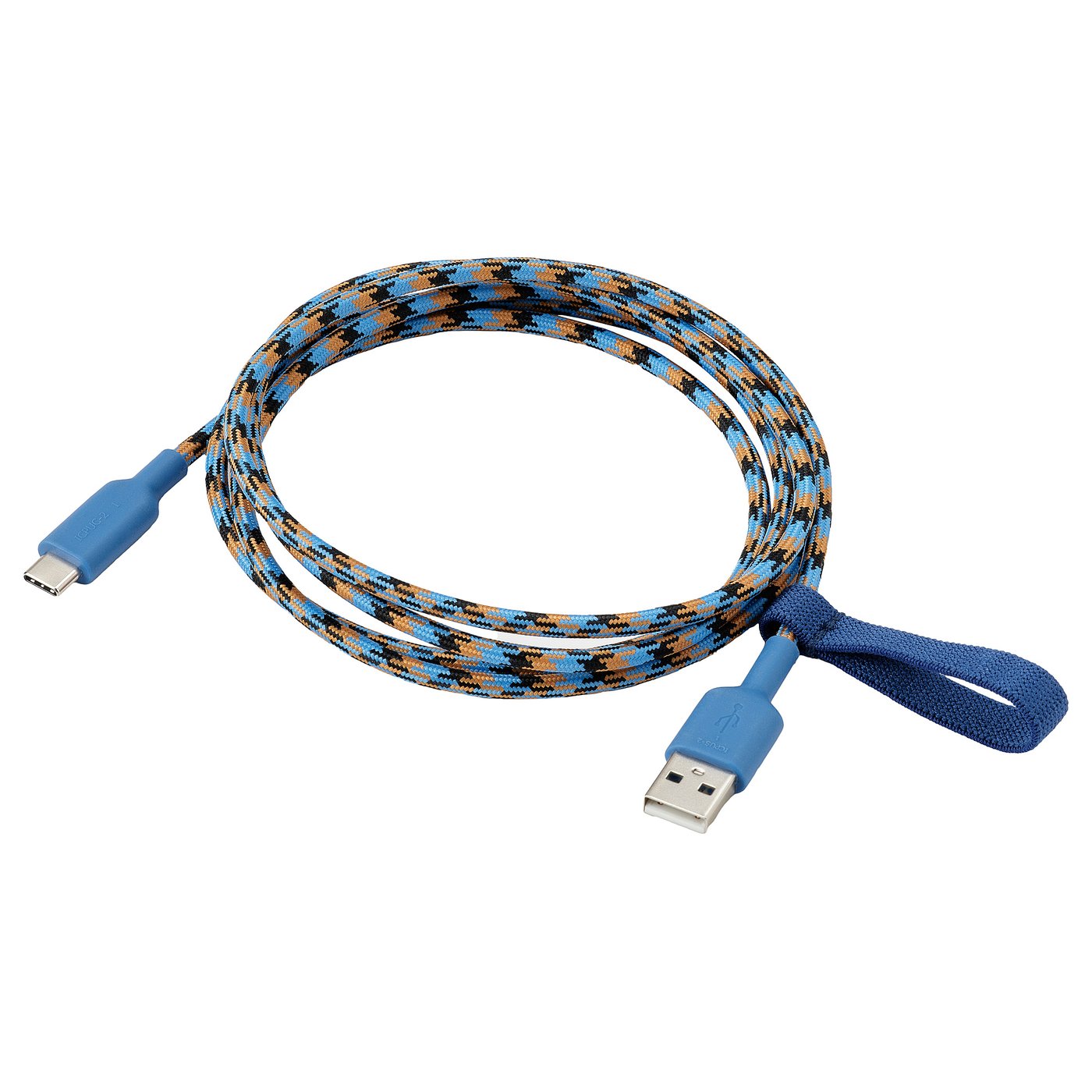 LILLHULT Kabl USB-A - kabl USB-C, plava/narandžasta, 1.5 m