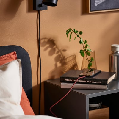 LILLHULT Kabl USB-A - lightning kabl, tamnocrvena-smeđa, 1.5 m