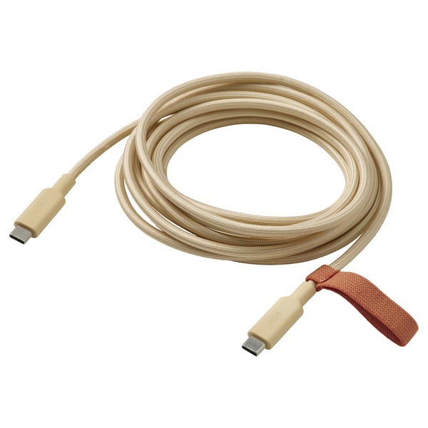 LILLHULT Kabl USB-C - kabl USB-C, svetla bežžuta, 3.0 m