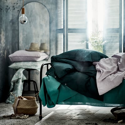 LINDBYN Ogledalo, crna, 60x120 cm