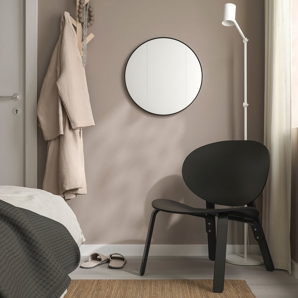 LINDBYN Ogledalo, crna, 50 cm