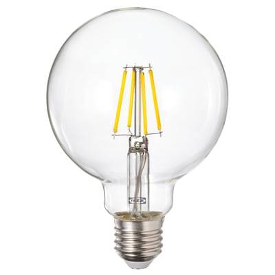 LUNNOM LED sijalica E27 470 lm, podesivog intenziteta/kugla bistro staklo, 95 mm