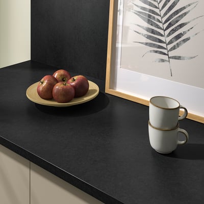 LYSEKIL Zidni panel, dvostrano crna/efekat šperploče, 119.6x55 cm